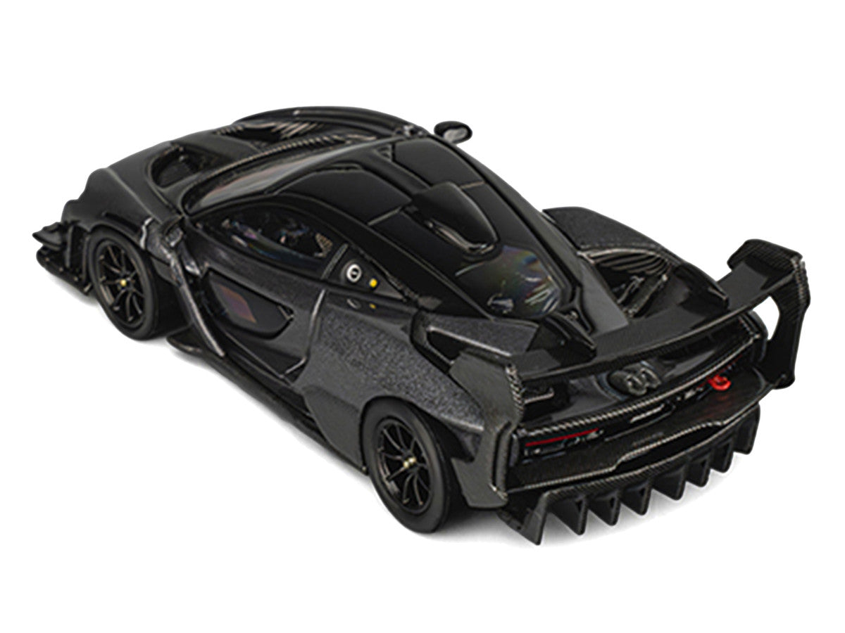 McLaren Senna GTR Dark Gray Metallic with Carbon Hood and Black Top 1/64 Diecast Model Car by CM Model LuxuryLifeWay Online Store