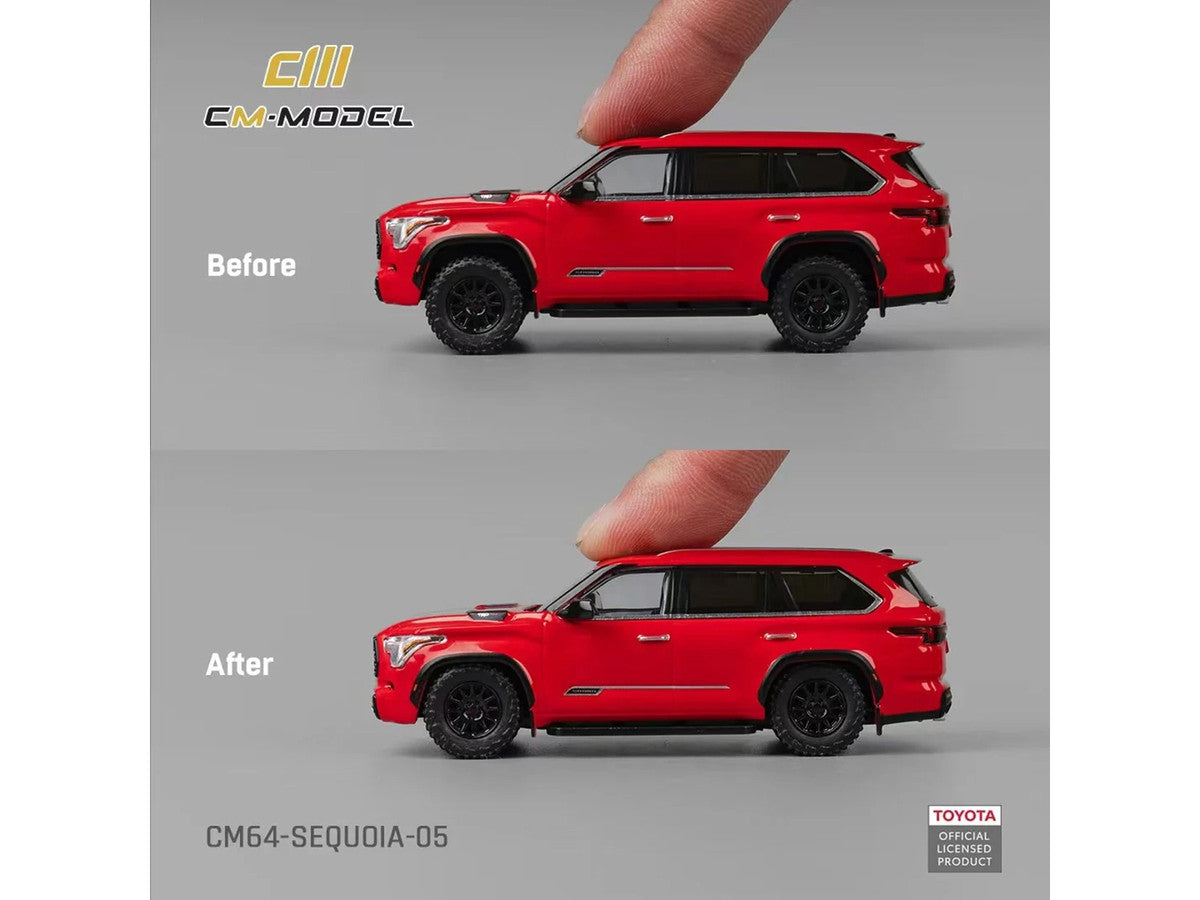 2024 Toyota Sequoia Solar Red 1/64 Diecast Model Car by CM Model LuxuryLifeWay Online Store