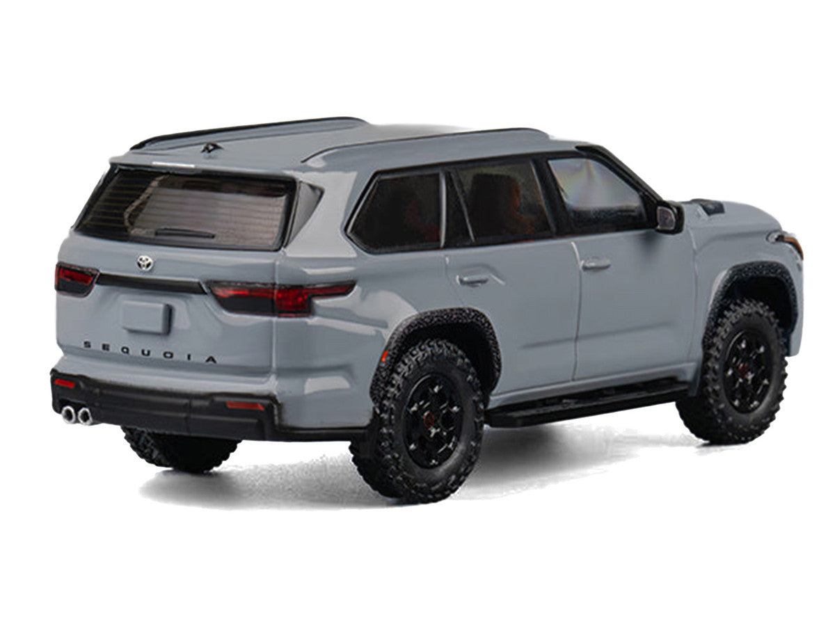 2024 Toyota Sequoia Cement Gray with Red Interior 1/64 Diecast Model Car by CM Models LuxuryLifeWay Online Store