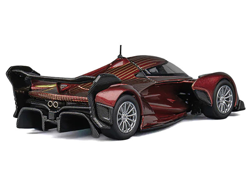 McLaren Solus GT Wine Red Metallic with Gold Stripes 1/64 Diecast Model Car by CM Model LuxuryLifeWay Online Store