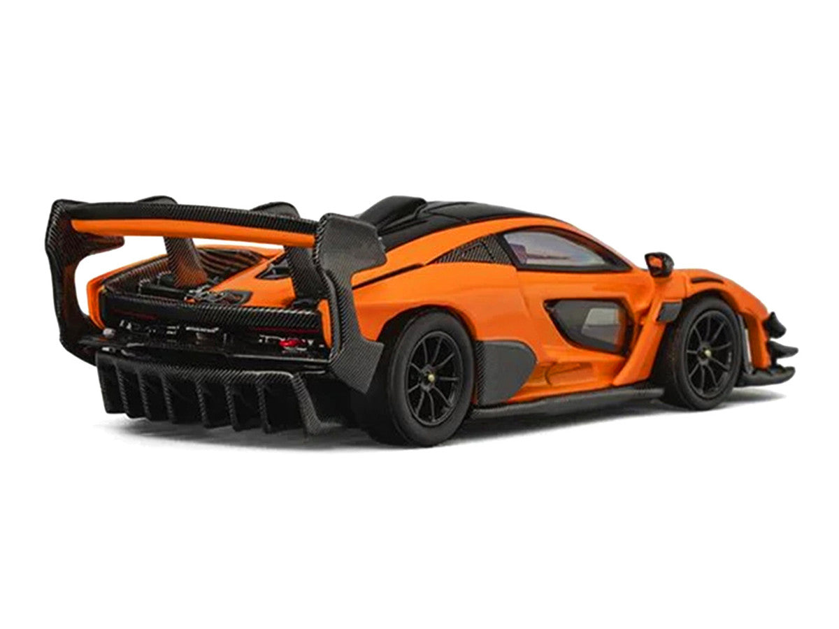 McLaren Senna GTR Orange Metallic with Carbon Hood and Black Top 1/64 Diecast Model Car by CM Model LuxuryLifeWay Online Store