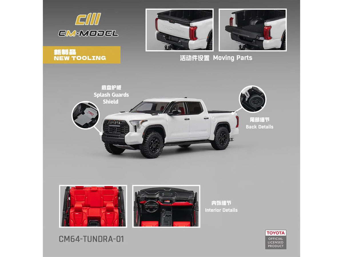 Toyota Tundra Pickup Truck White 1/64 Diecast Model Car by CM Model LuxuryLifeWay Online Store