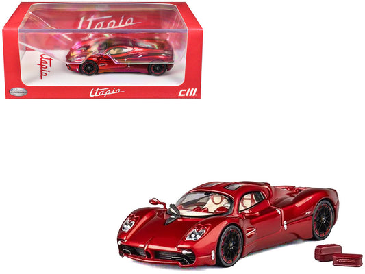 Pagani Utopia Red Metallic with Red Carbon Top 1/64 Diecast Model Car by CM Model LuxuryLifeWay Online Store