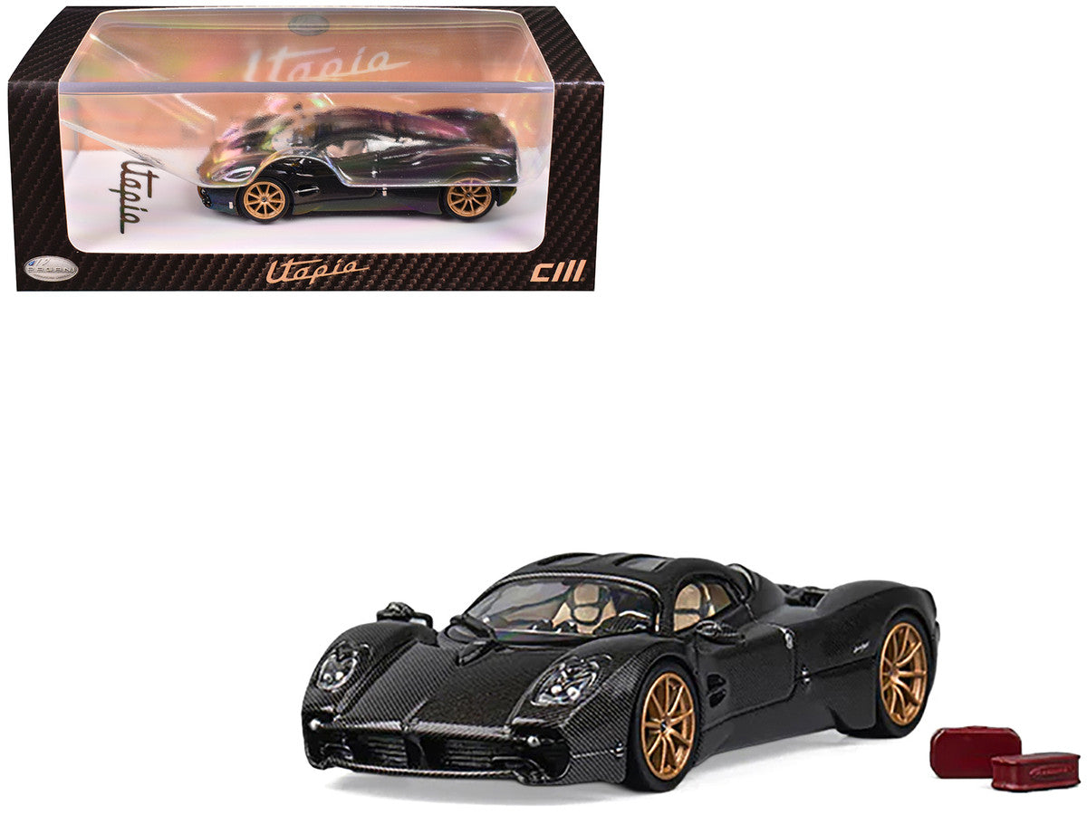 Pagani Utopia Full Carbon with Gold Wheels 1/64 Diecast Model Car by CM Model LuxuryLifeWay Online Store