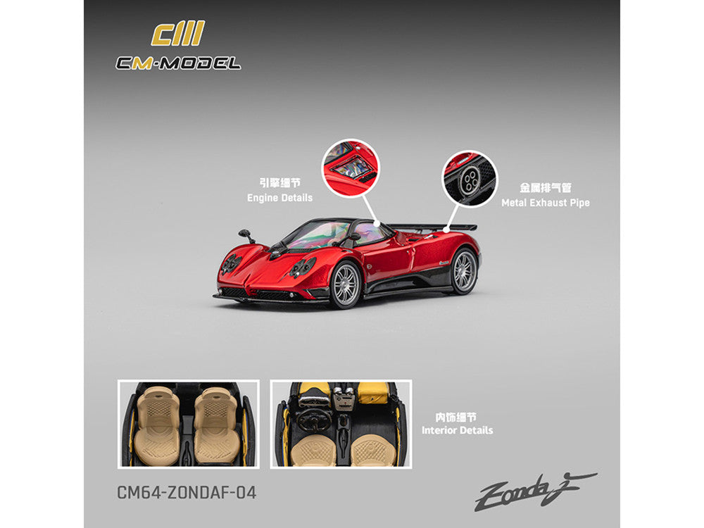 Pagani Zonda F Rosso Dubai Red Metallic with Moonroof 1/64 Diecast Model Car by CM Models LuxuryLifeWay Online Store