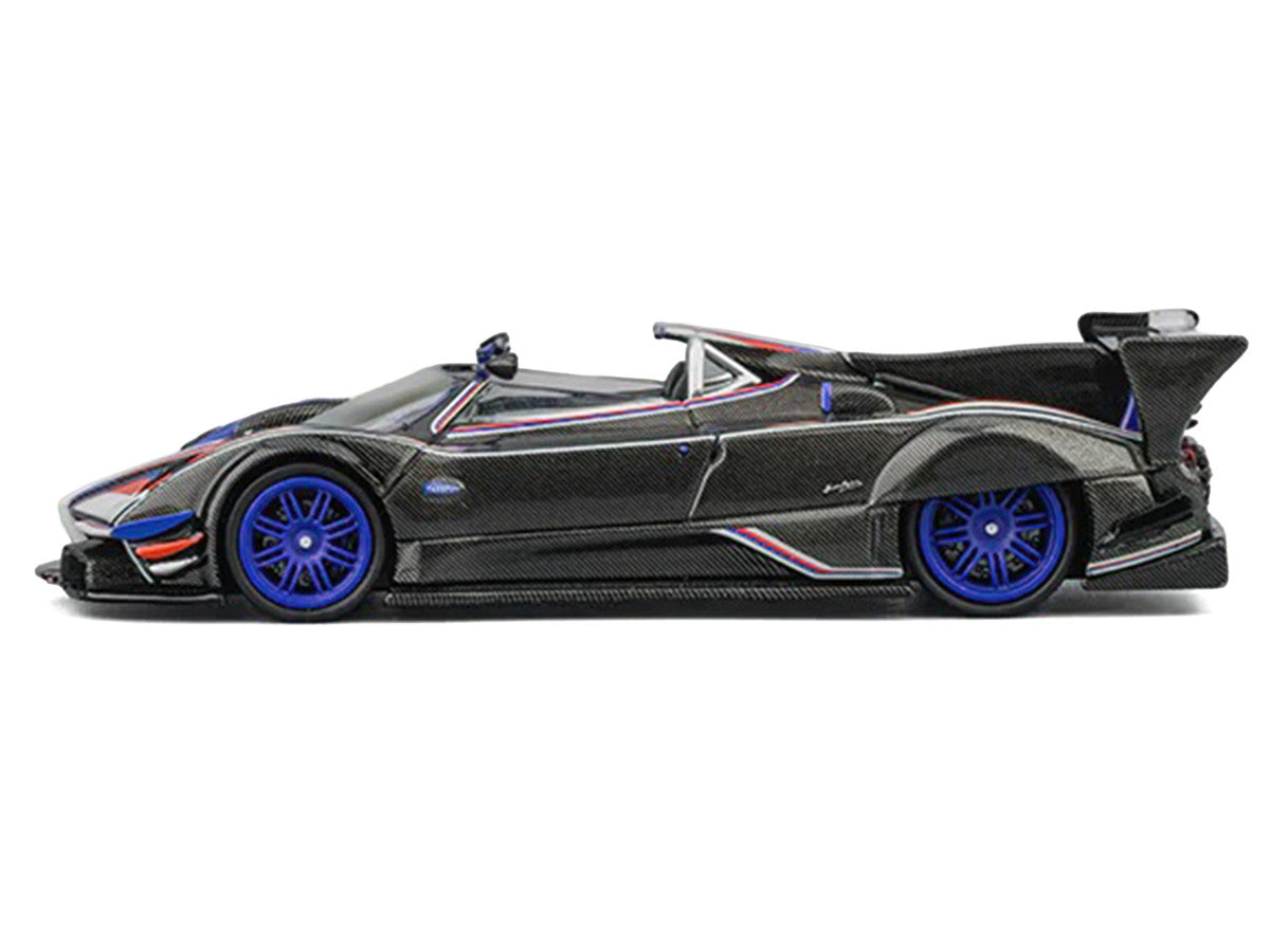 Pagani Zonda Revo Barchetta Carbon with Red White and Blue Stripes 1/64 Diecast Model Car by CM Model LuxuryLifeWay Online Store