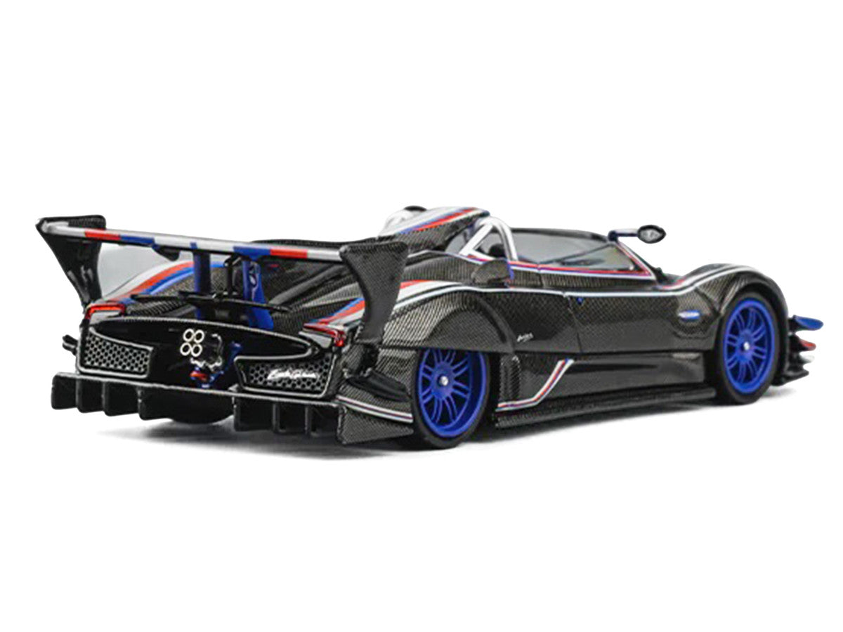 Pagani Zonda Revo Barchetta Carbon with Red White and Blue Stripes 1/64 Diecast Model Car by CM Model LuxuryLifeWay Online Store