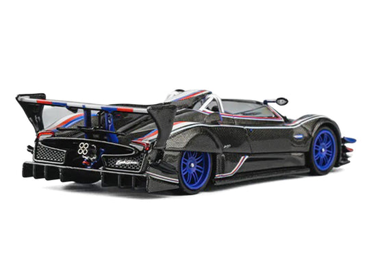 Pagani Zonda Revo Barchetta Carbon with Red White and Blue Stripes 1/64 Diecast Model Car by CM Model LuxuryLifeWay Online Store