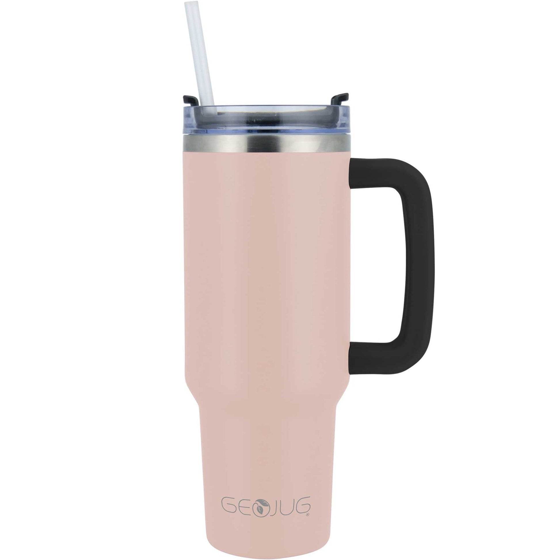 Brentwood GEOJUG 40oz Insulated Stainless Steel Tumbler Cup in Pink with Handle LuxuryLifeWay Online Store