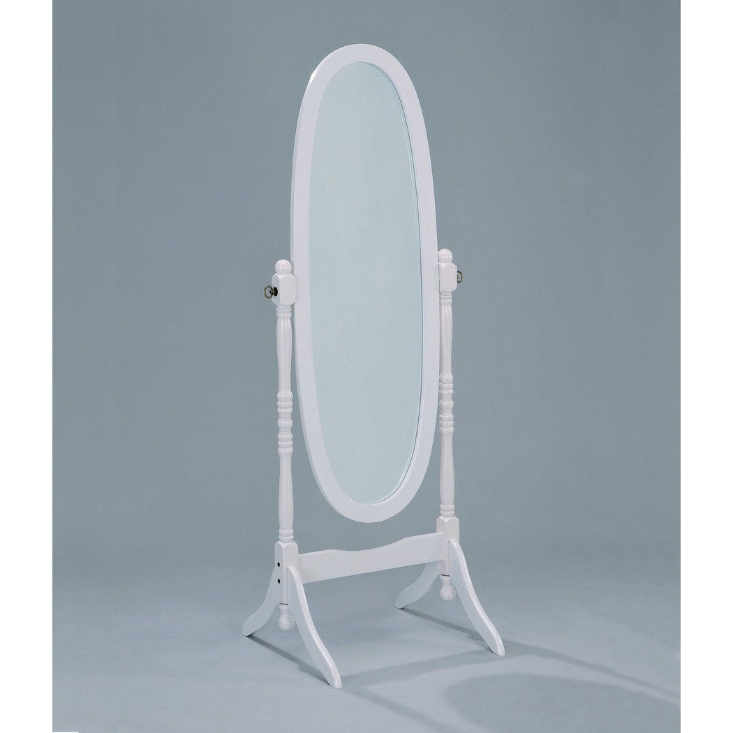 Oval Cheval Floor Mirror in White Finish LuxuryLifeWay Online Store