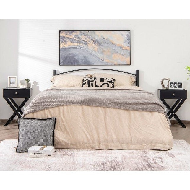 Retro Black X-Shape 1 Drawer Nightstand Coffee Table LuxuryLifeWay Online Store