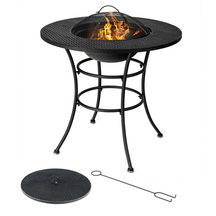 4 in 1 Fire Pit, Grill Cooking BBQ Grate, Ice Bucket, Dining Table LuxuryLifeWay Online Store