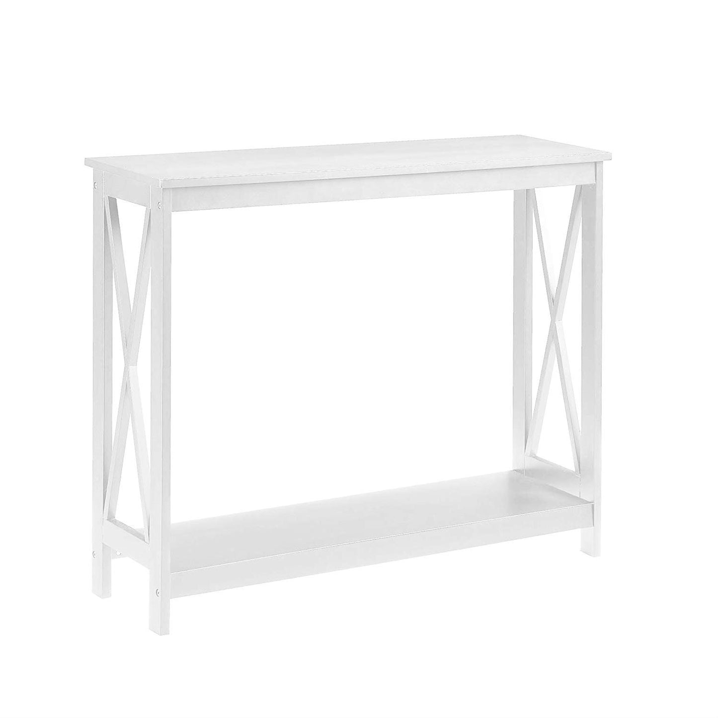 White Wood Console Sofa Table with Bottom Storage Shelf LuxuryLifeWay Online Store