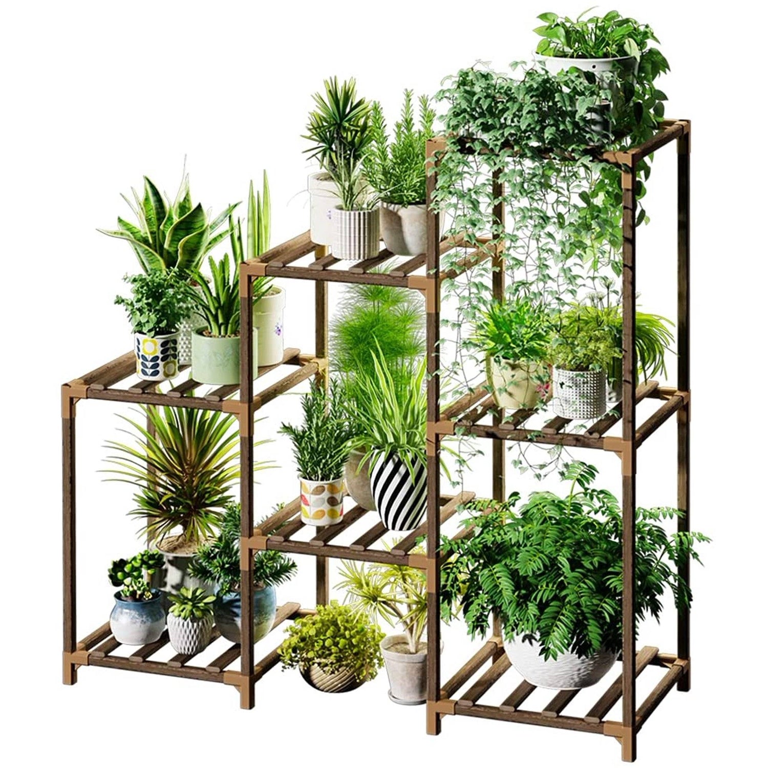 3-Tier Indoor Outdoor Wooden Plant Stand Planter Shelf LuxuryLifeWay Online Store