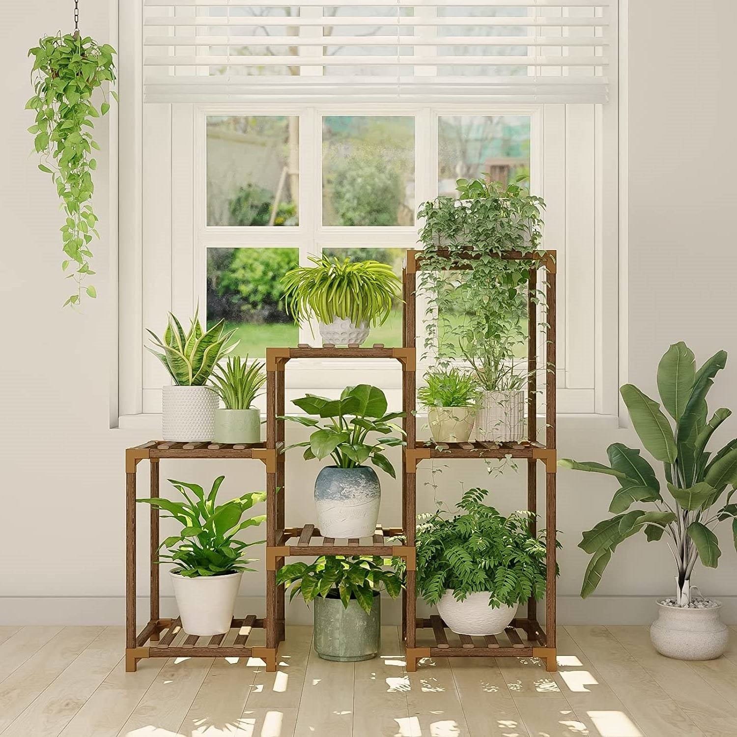 3-Tier Indoor Outdoor Wooden Plant Stand Planter Shelf LuxuryLifeWay Online Store