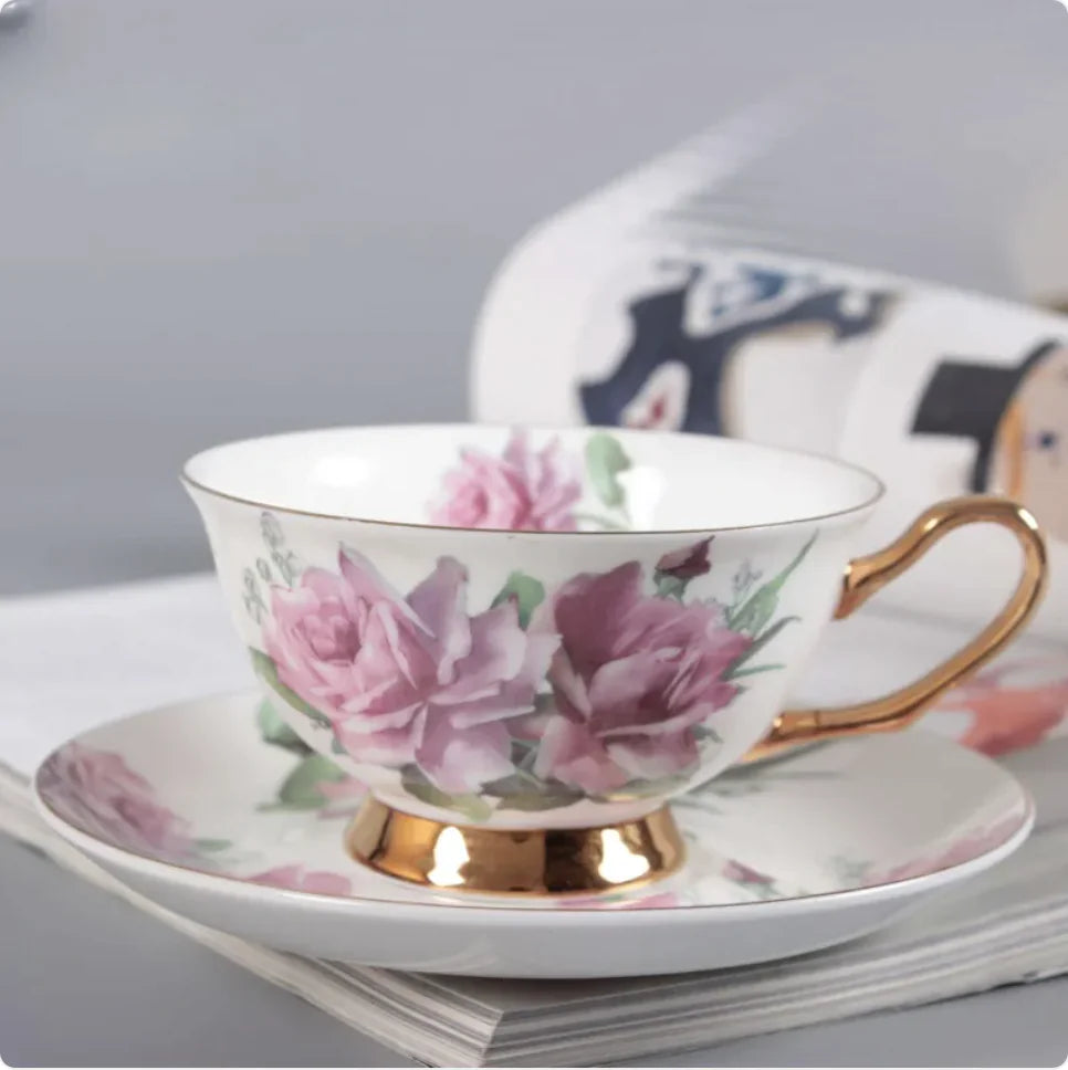 Elegant Bone China Tea & Coffee Cup with Saucer