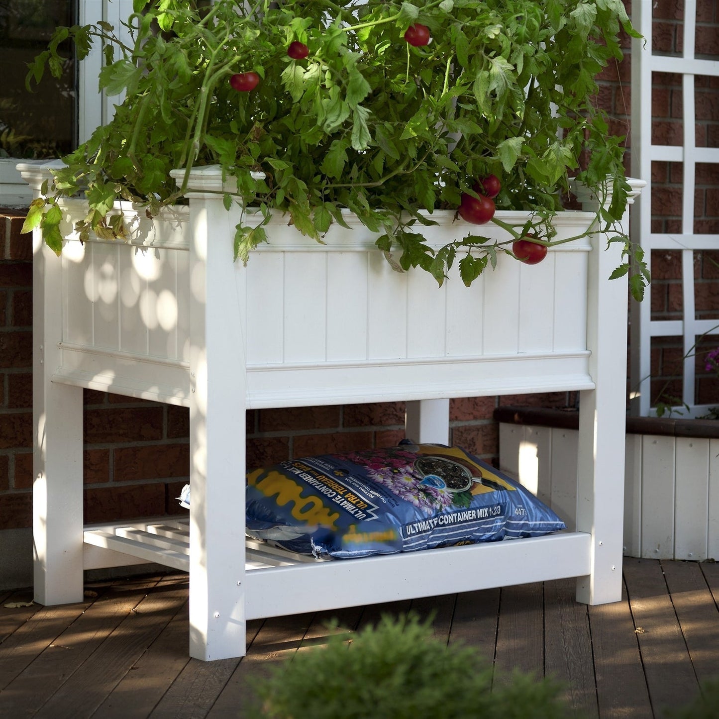 Elevated Planter Raised Grow Bed in White Vinyl LuxuryLifeWay Online Store