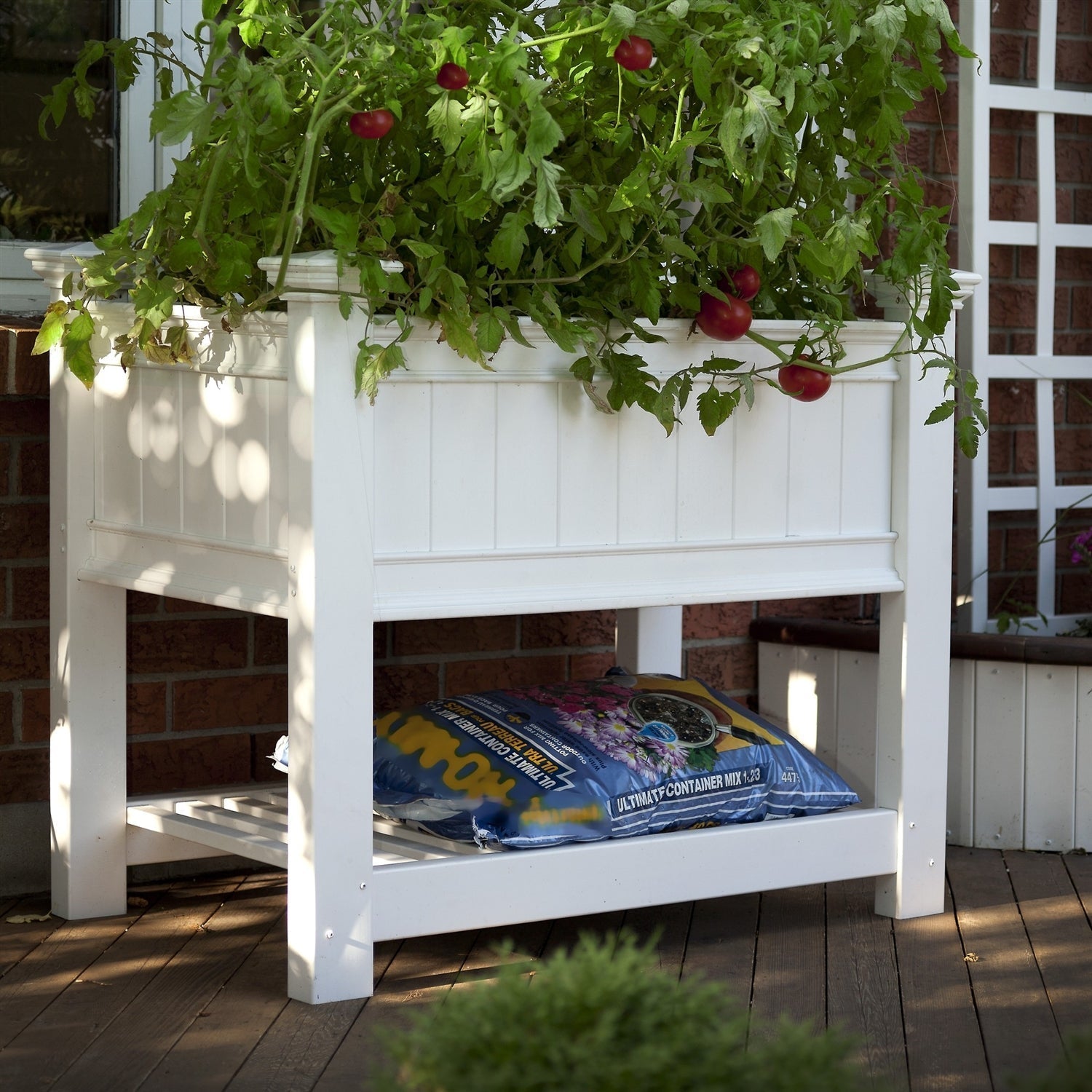 Elevated Planter Raised Grow Bed in White Vinyl LuxuryLifeWay Online Store