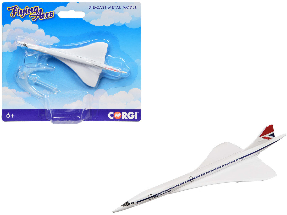 BAe/Aerospatiale Concorde Commercial Aircraft "British Airways" White "Flyin Aces" Series Diecast Model by Corgi LuxuryLifeWay Online Store