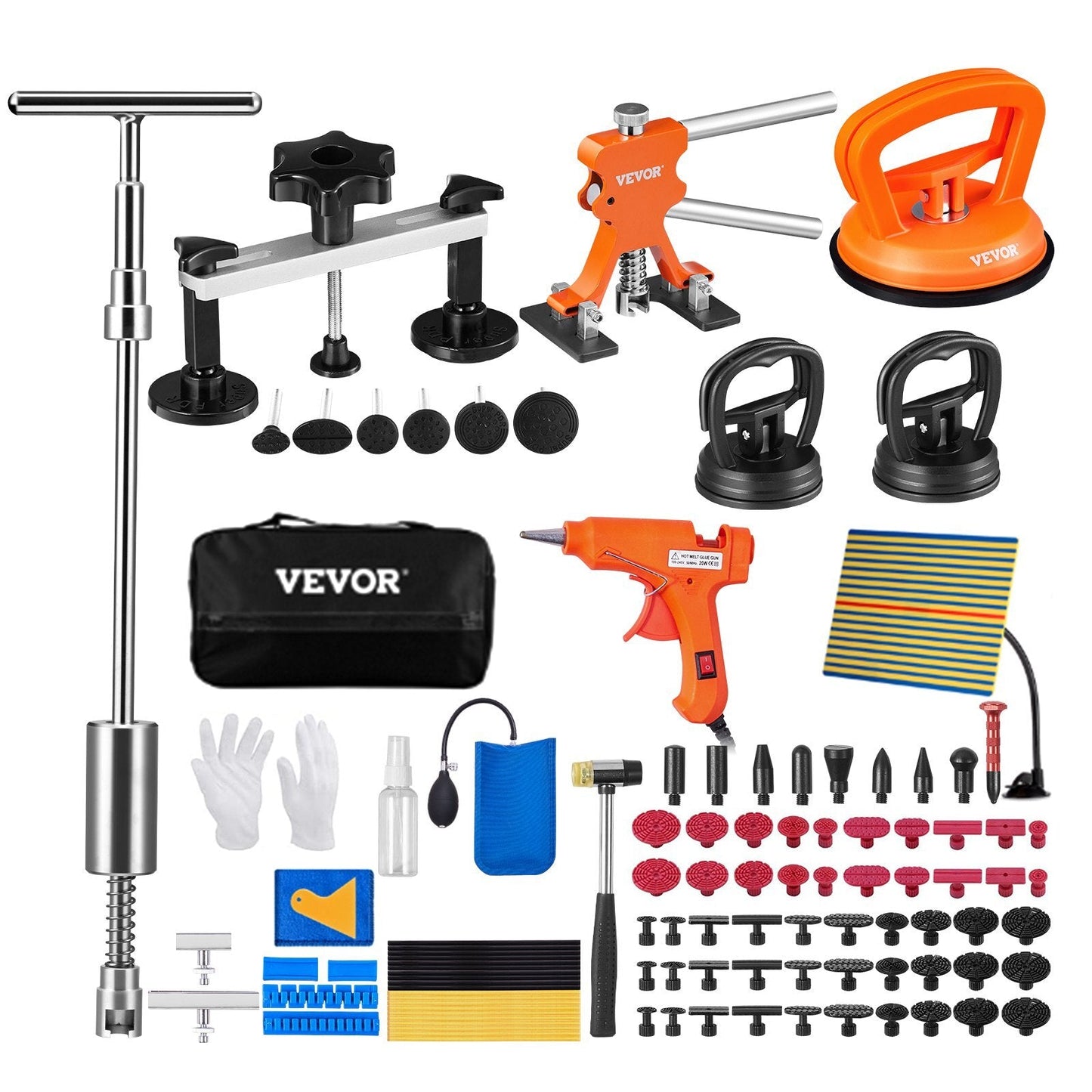 107 PCS Dent Removal Kit, Paintless Dent Repair Kit with Golden Lifter, Bridge Puller, Slide Hammer T-bar Dent Puller, Suction Cup Dent Puller for Auto Body Dents, Hail Damage, Door Ding LuxuryLifeWay Online Store