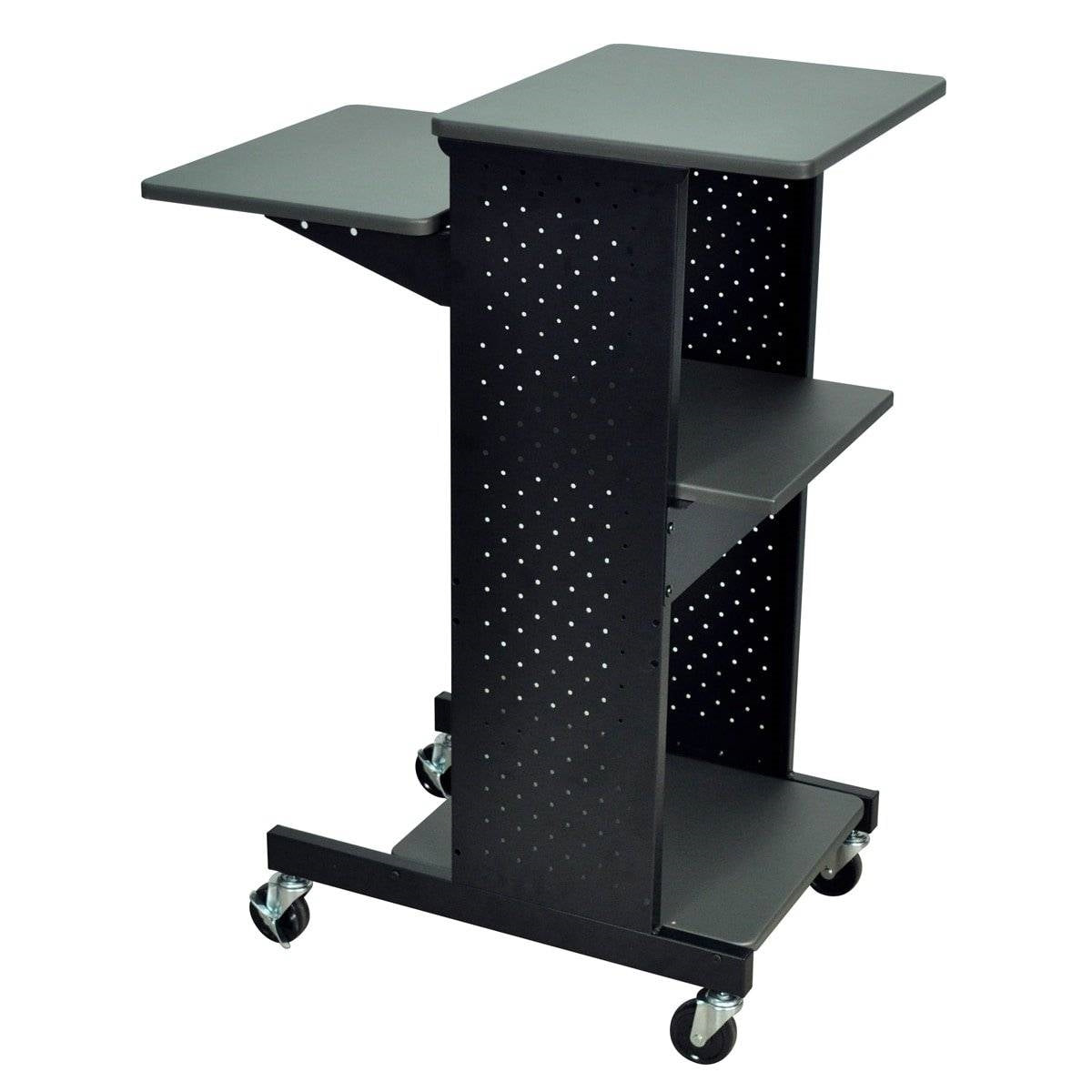 Dark Grey Metal Multifunction Mobile Stand-Up Computer Desk Workstation LuxuryLifeWay Online Store