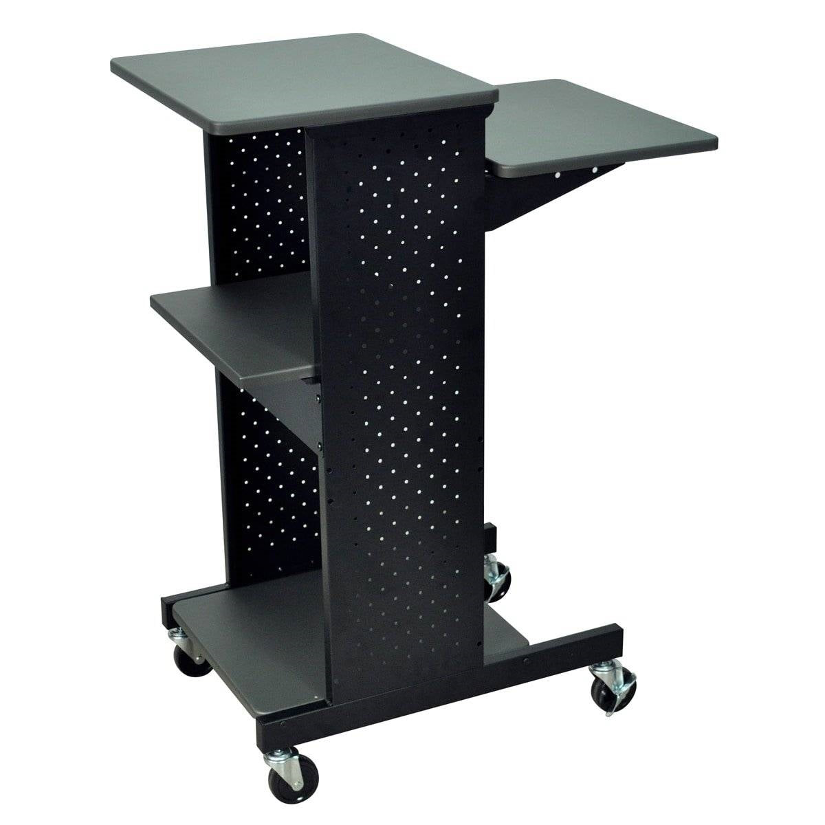 Dark Grey Metal Multifunction Mobile Stand-Up Computer Desk Workstation LuxuryLifeWay Online Store