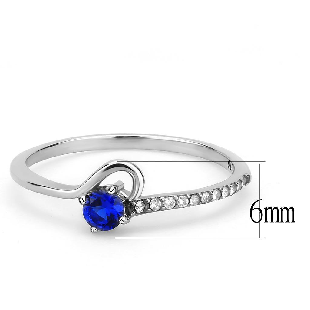 DA114 - High polished (no plating) Stainless Steel Ring with AAA Grade CZ  in London Blue LuxuryLifeWay Online Store