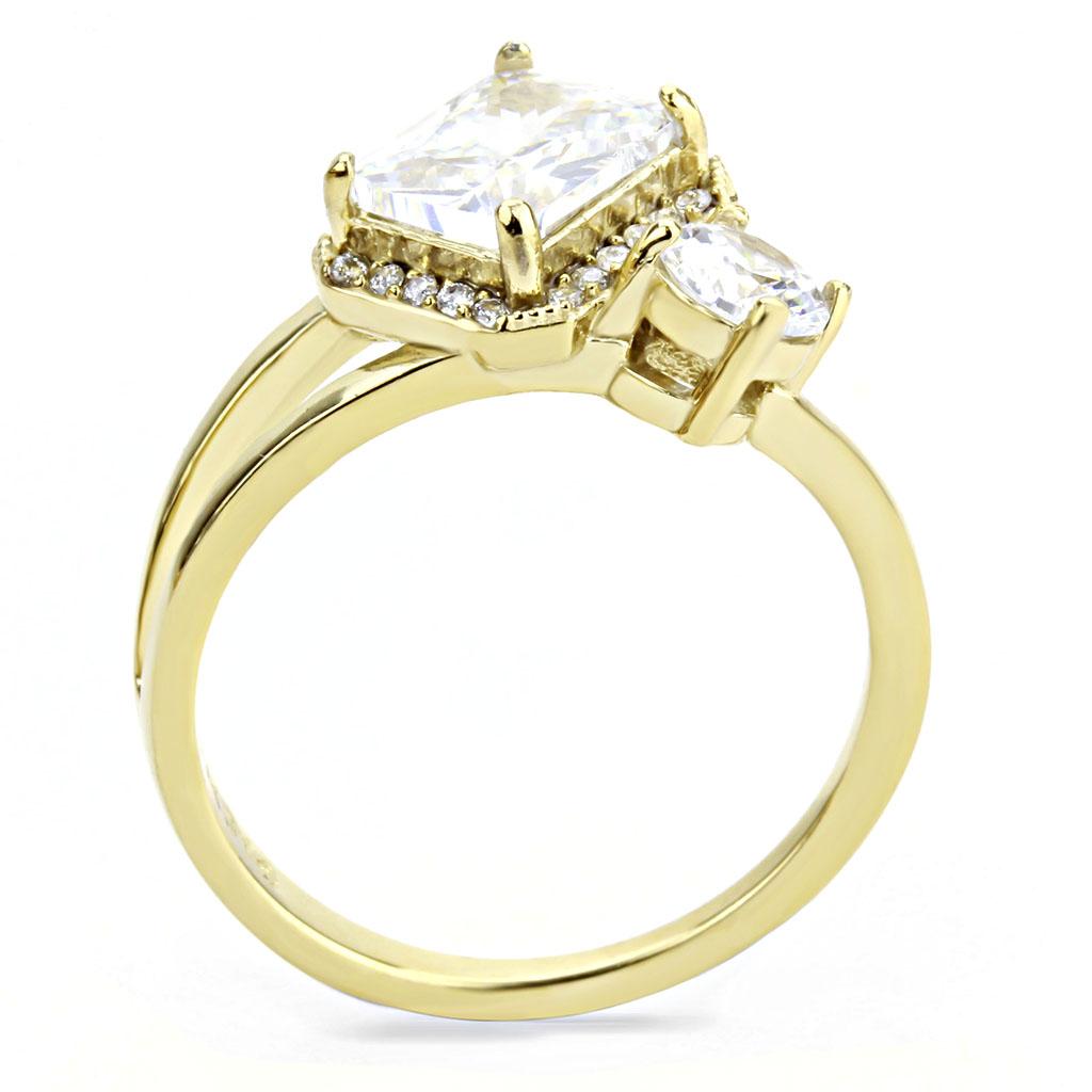 DA173 - IP Gold(Ion Plating) Stainless Steel Ring with AAA Grade CZ  in Clear LuxuryLifeWay Online Store