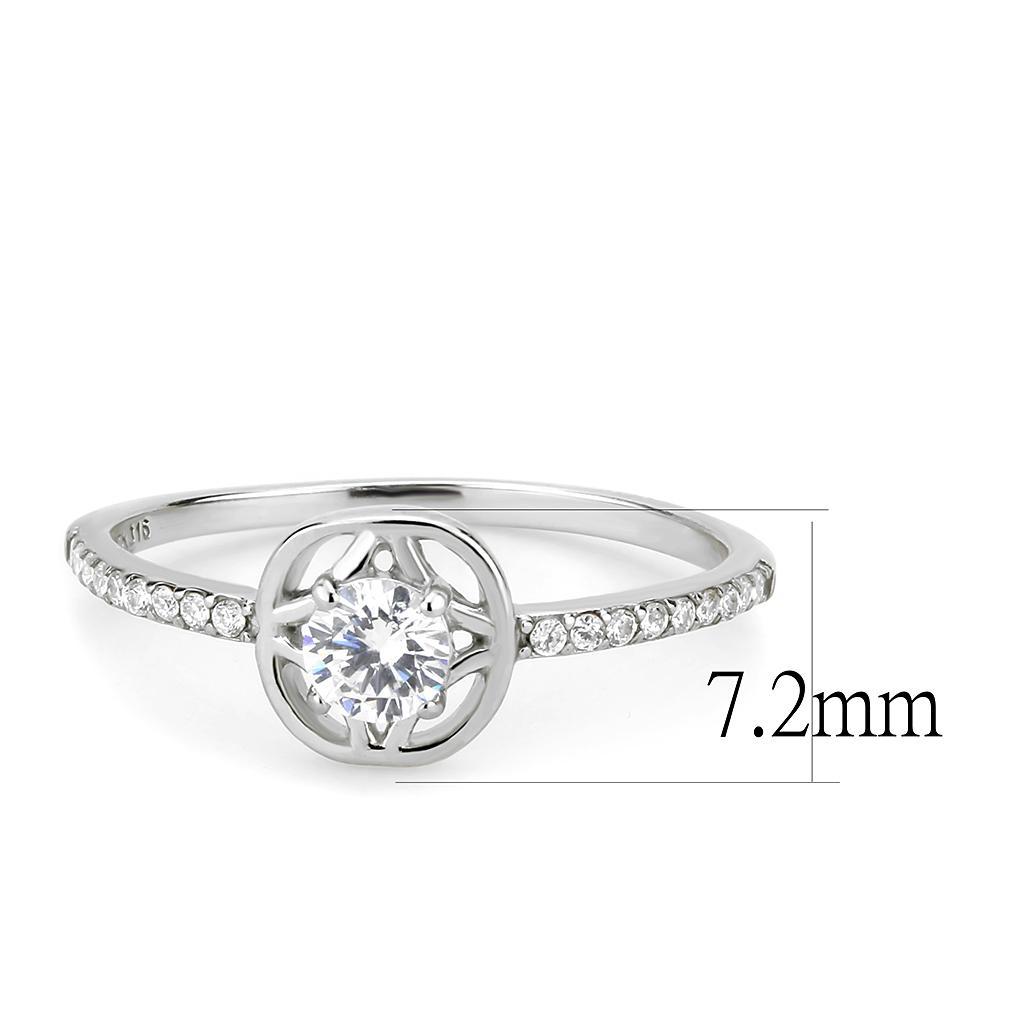 DA238 - High polished (no plating) Stainless Steel Ring with AAA Grade CZ  in Clear LuxuryLifeWay Online Store