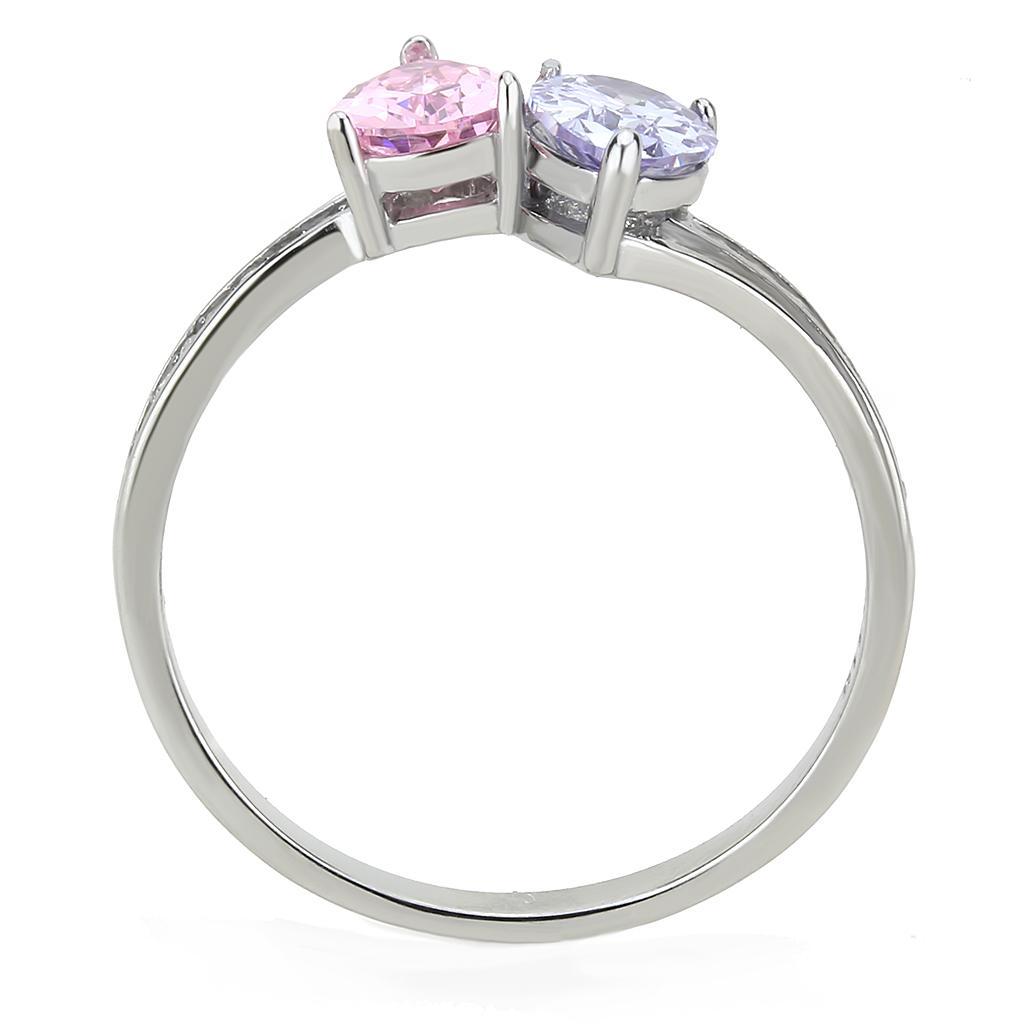DA270 - High polished (no plating) Stainless Steel Ring with AAA Grade CZ  in Multi Color LuxuryLifeWay Online Store