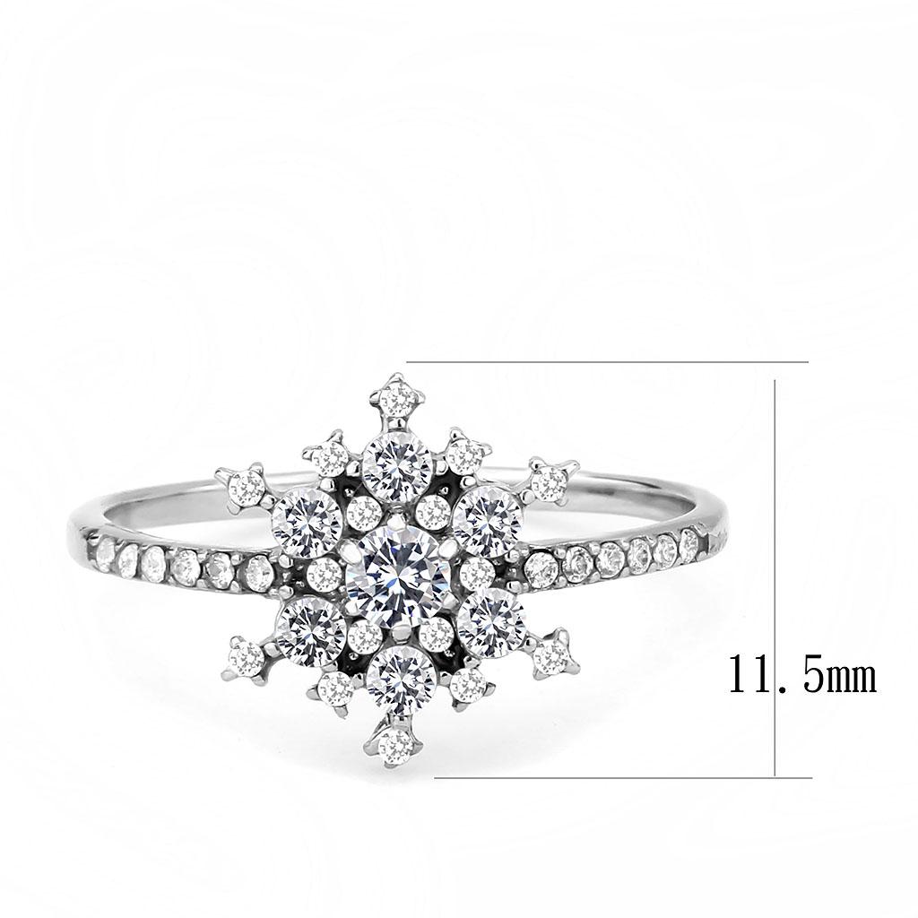 DA317 - No Plating Stainless Steel Ring with AAA Grade CZ  in Clear LuxuryLifeWay Online Store