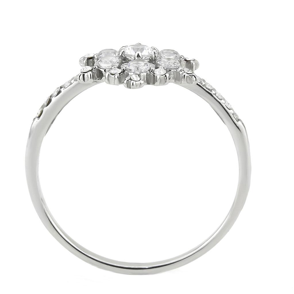 DA317 - No Plating Stainless Steel Ring with AAA Grade CZ  in Clear LuxuryLifeWay Online Store