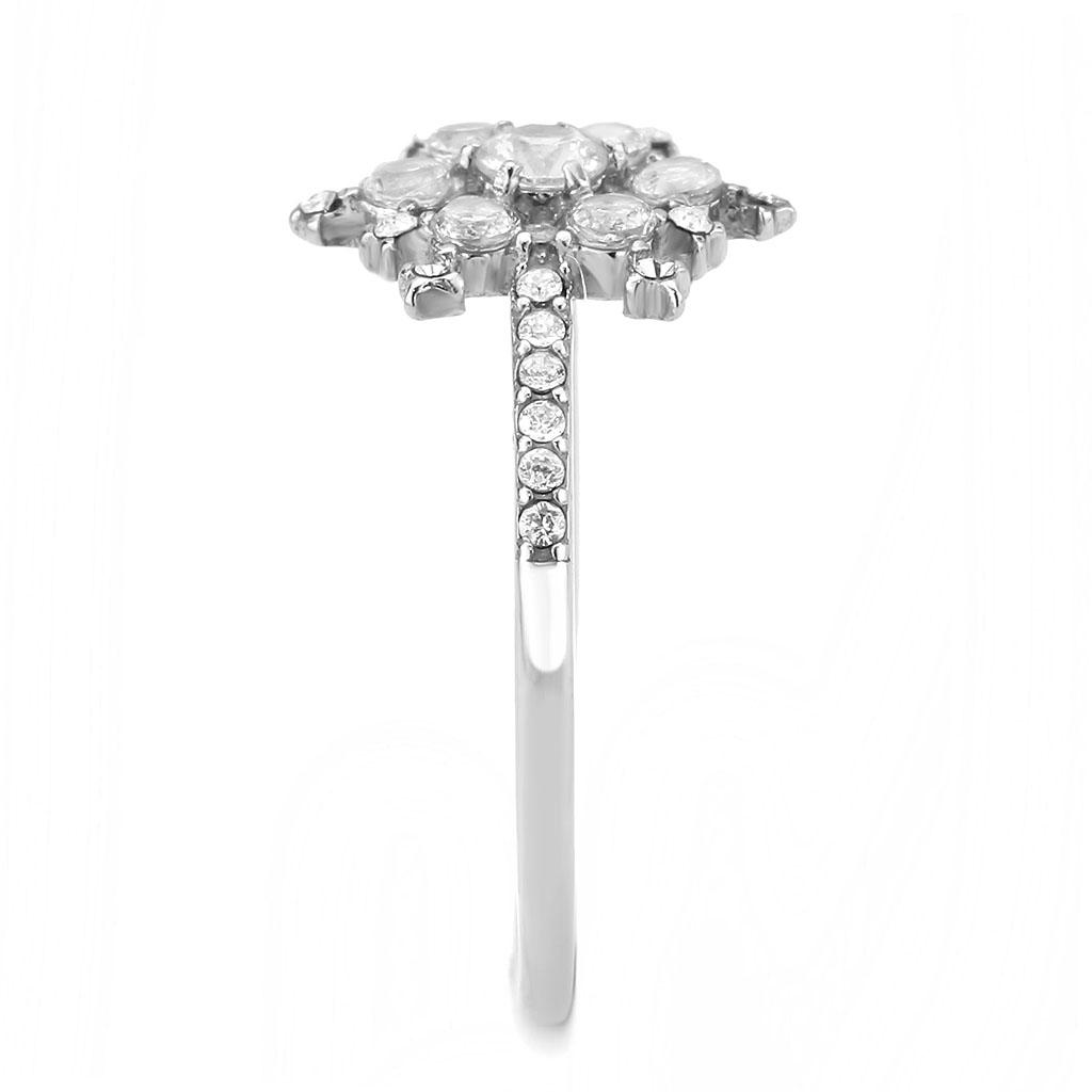 DA317 - No Plating Stainless Steel Ring with AAA Grade CZ  in Clear LuxuryLifeWay Online Store
