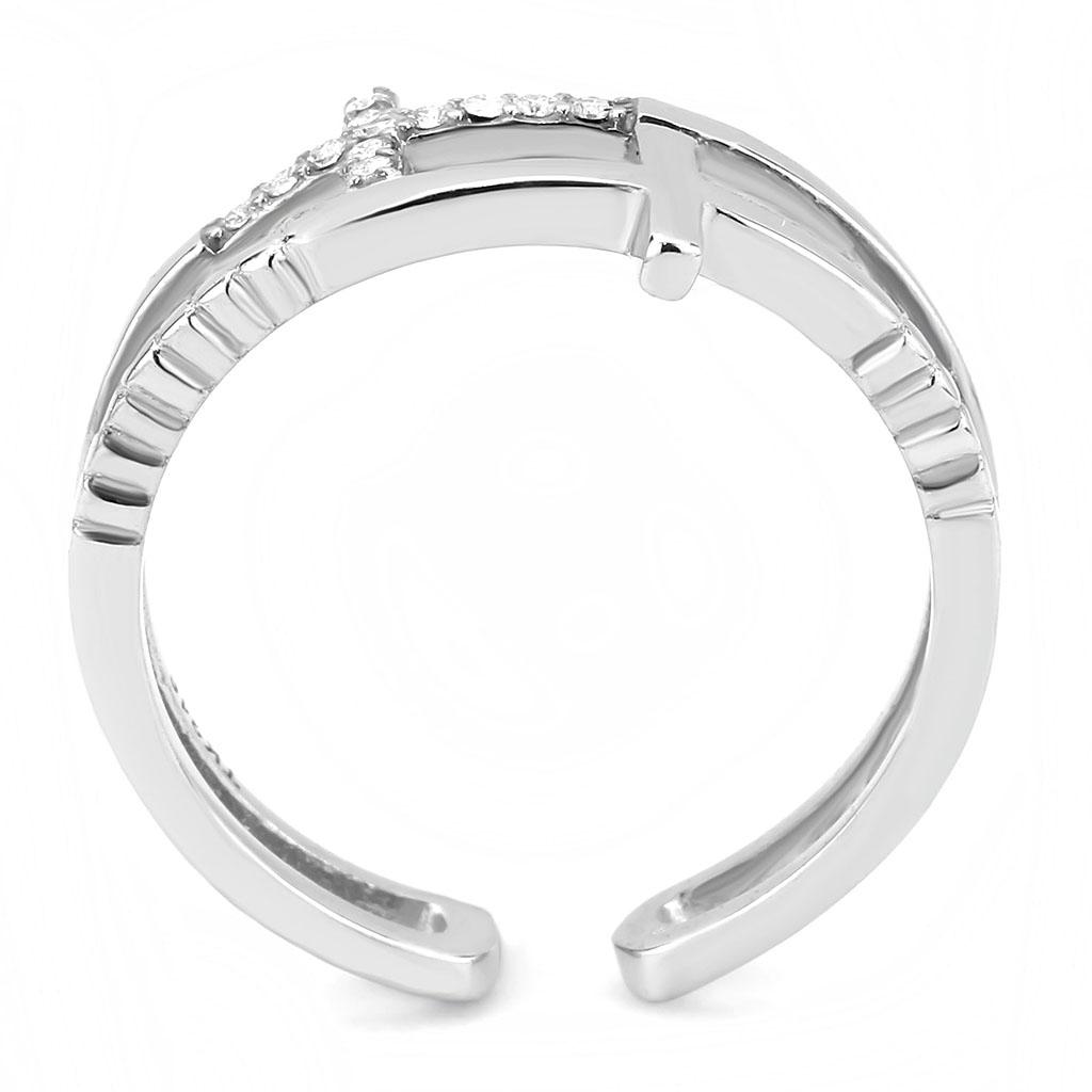 DA319 - No Plating Stainless Steel Ring with AAA Grade CZ  in Clear LuxuryLifeWay Online Store