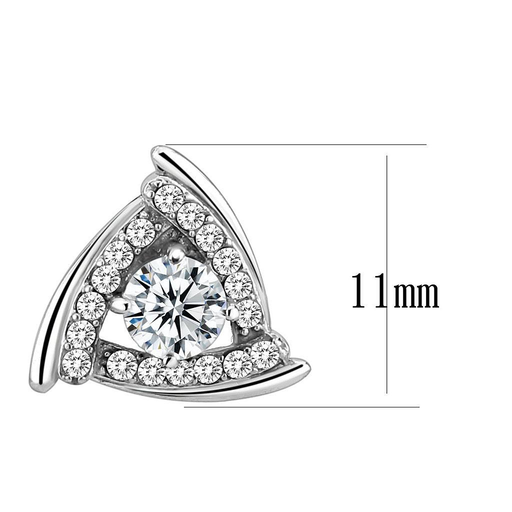 DA328 - No Plating Stainless Steel Earrings with AAA Grade CZ  in Clear LuxuryLifeWay Online Store