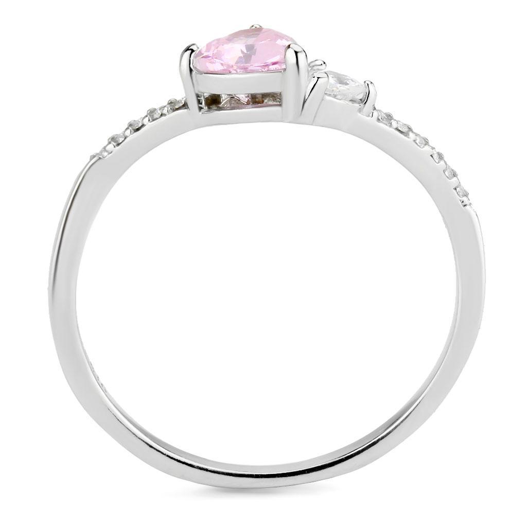 DA384 - High polished (no plating) Stainless Steel Ring with AAA Grade CZ  in Rose LuxuryLifeWay Online Store