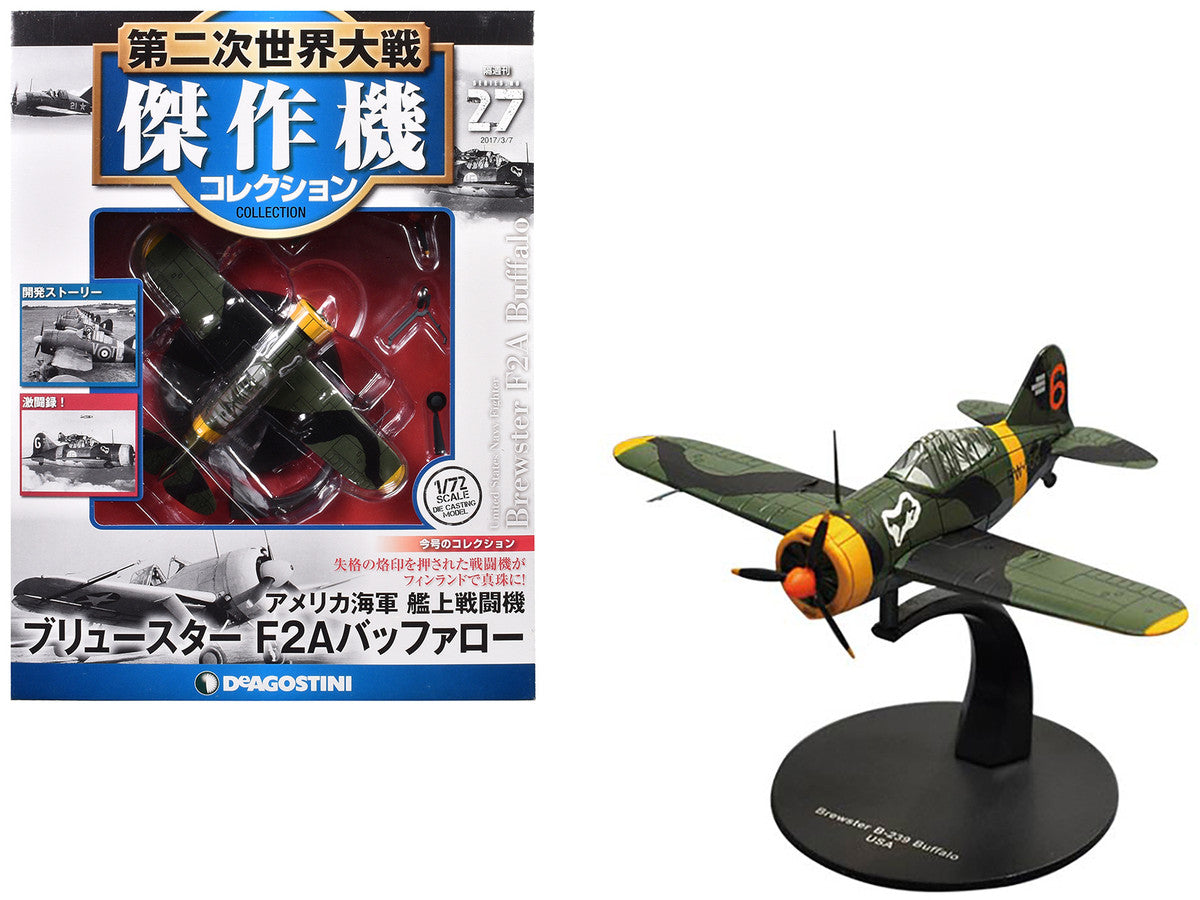 Brewster F2A Buffalo Fighter Aircraft "3rd Squadron Lentolaivue 24" Finnish Air Force 1/72 Diecast Model by DeAgostini LuxuryLifeWay Online Store