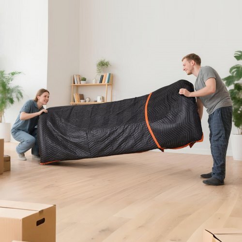 Moving Blankets 6 Pcs, 72 x 40 in (32 lbs/dz) Large Packing Blankets with Cotton Filling, Heavy Duty Nonwoven Fabric Padded Moving Blanket for Shipping, Wrapping, Protecting Furniture LuxuryLifeWay Online Store