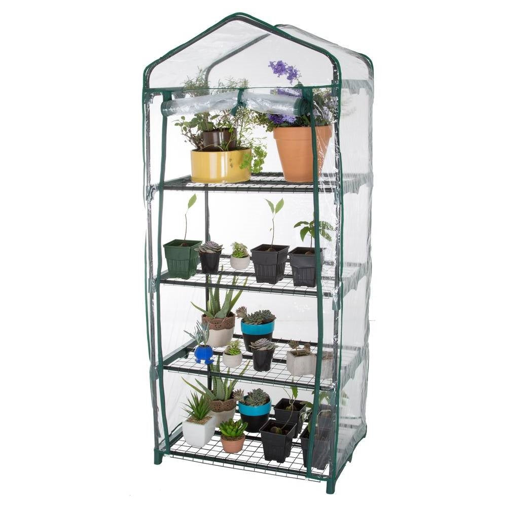 Durable 4-Tier Plant Stand Greenhouse with Zippered PVC Cover LuxuryLifeWay Online Store