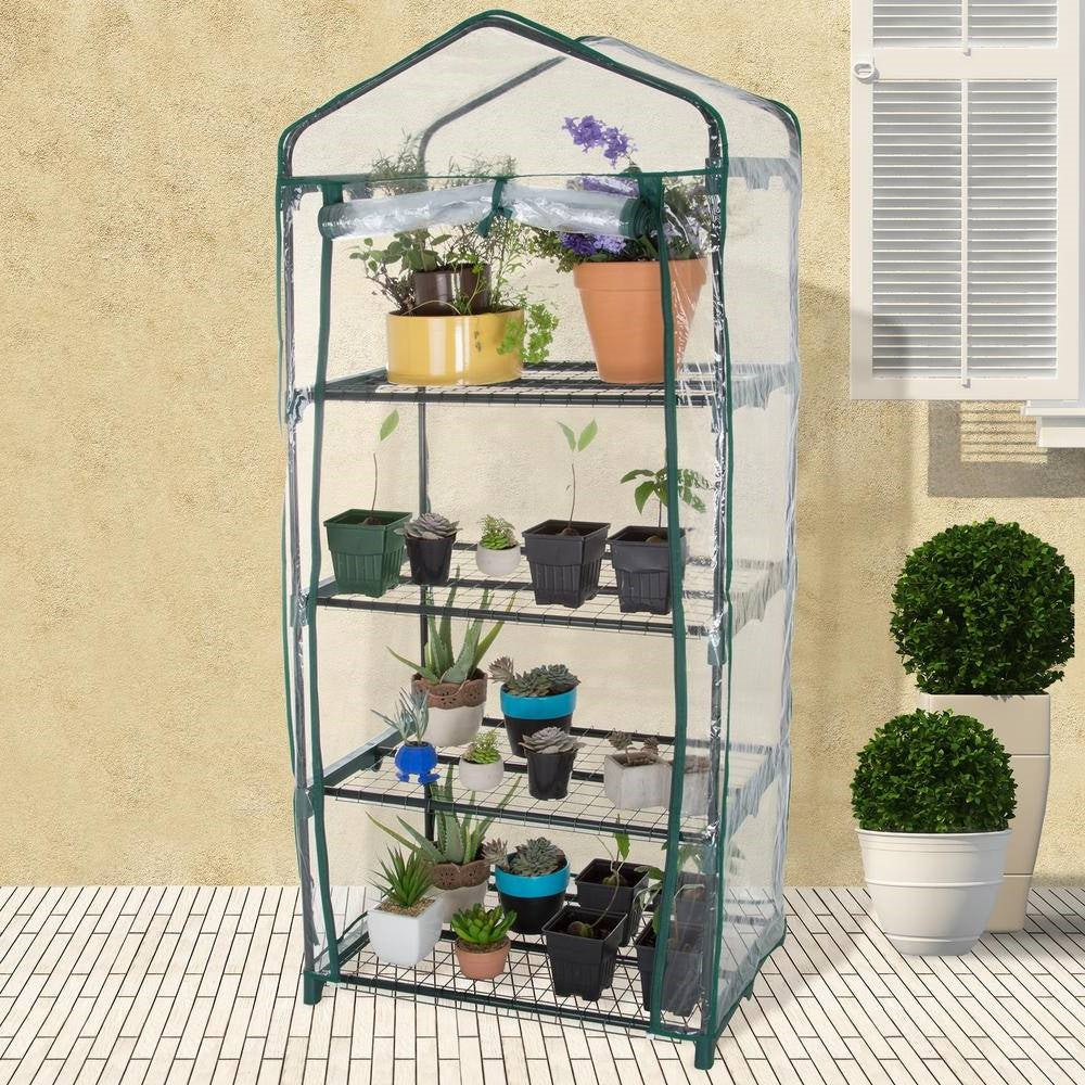 Durable 4-Tier Plant Stand Greenhouse with Zippered PVC Cover LuxuryLifeWay Online Store