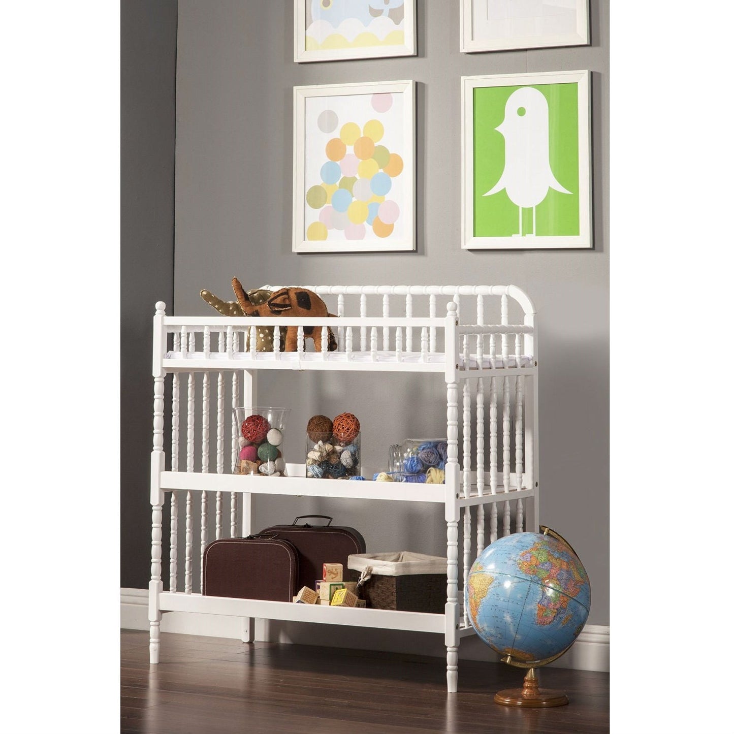 White Wood Changing Table with 1-inch Waterproof Changing Pad LuxuryLifeWay Online Store