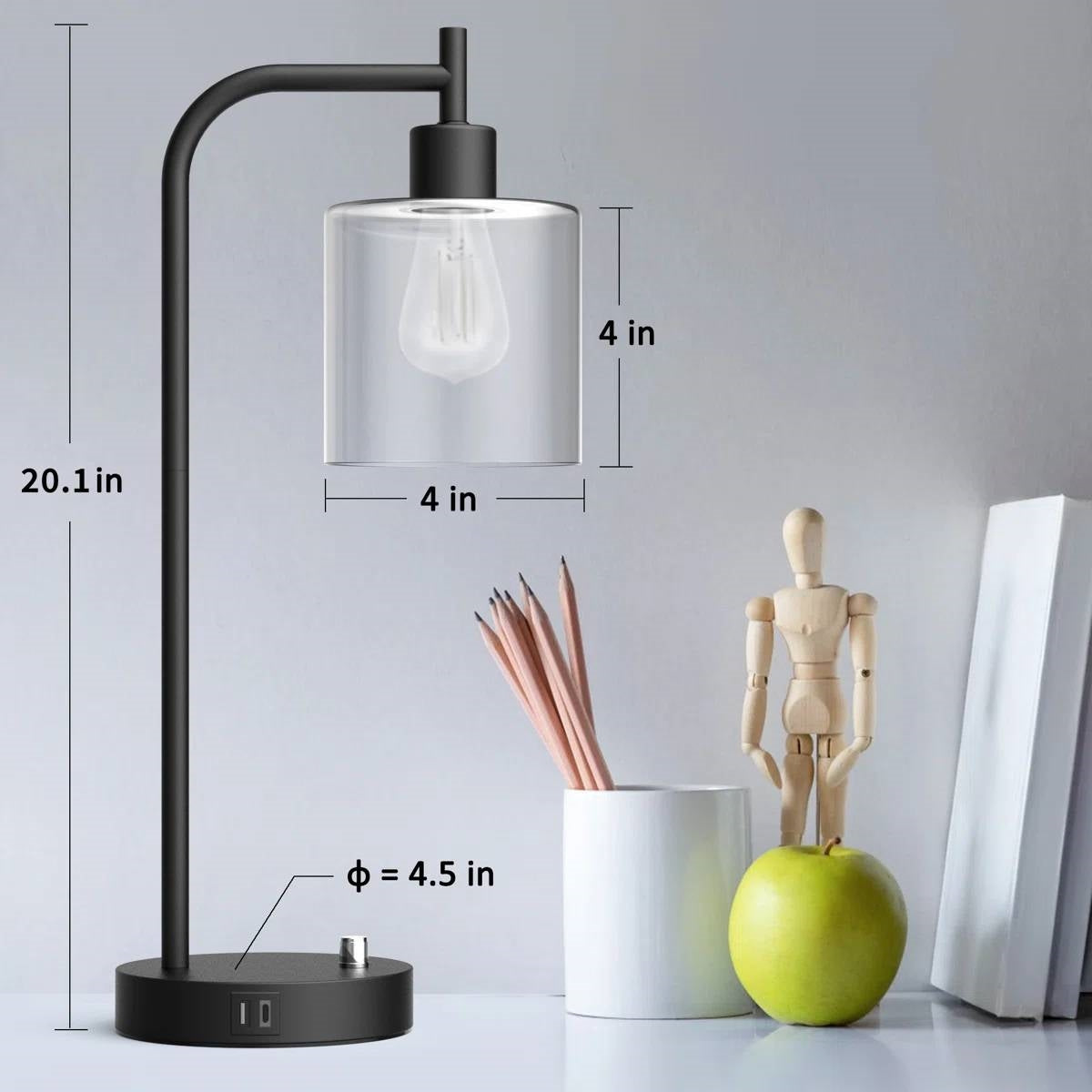 Set of 2 - Modern Stylish Black Metal Arch USB Table Lamp with LED Bulbs LuxuryLifeWay Online Store