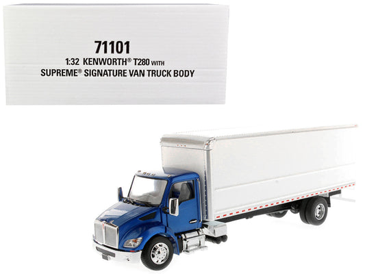 Kenworth T280 with Supreme Signature Van Truck Body Blue and White "Transport Series" 1/32 Diecast Model by Diecast Masters LuxuryLifeWay Online Store