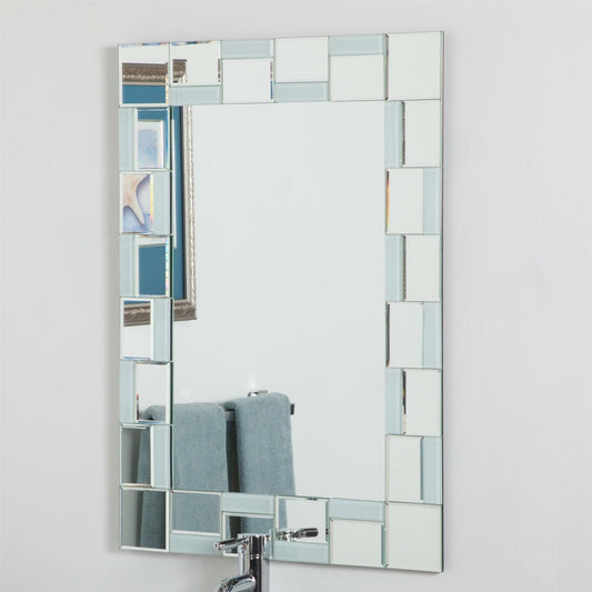 Modern 31.5 x 23.6 inch Rectangle Bathroom Mirror with Unique Border LuxuryLifeWay Online Store