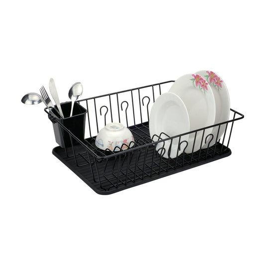 Better Chef 16 Inch Chrome Dish Rack with Black Draining Tray LuxuryLifeWay Online Store