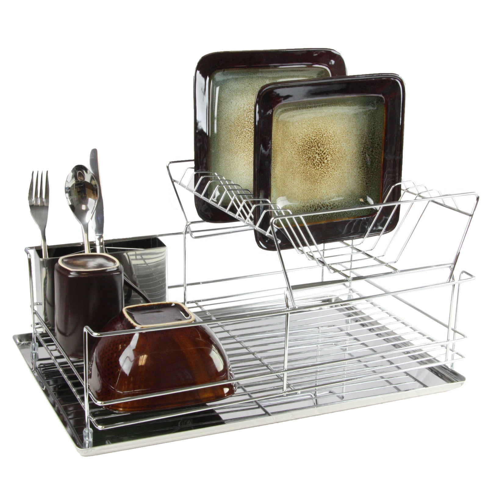 MegaChef 15.5 Inch Stainless Iron Shelf Dish Rack LuxuryLifeWay Online Store