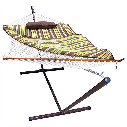 Rope Hammock Set with Stand Pad and Pillow 55 x 144-inch - Desert Stripe LuxuryLifeWay Online Store