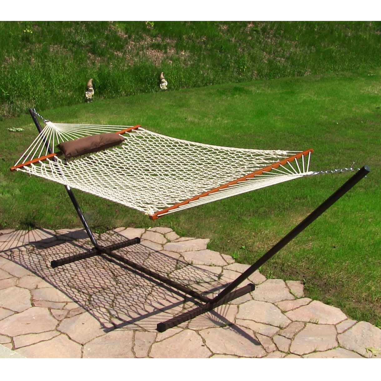 Rope Hammock Set with Stand Pad and Pillow 55 x 144-inch - Desert Stripe LuxuryLifeWay Online Store