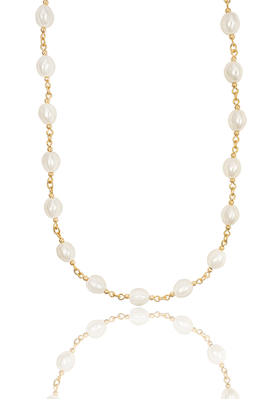 Pearl Link Chain Necklace (F252/I125) LuxuryLifeWay Online Store