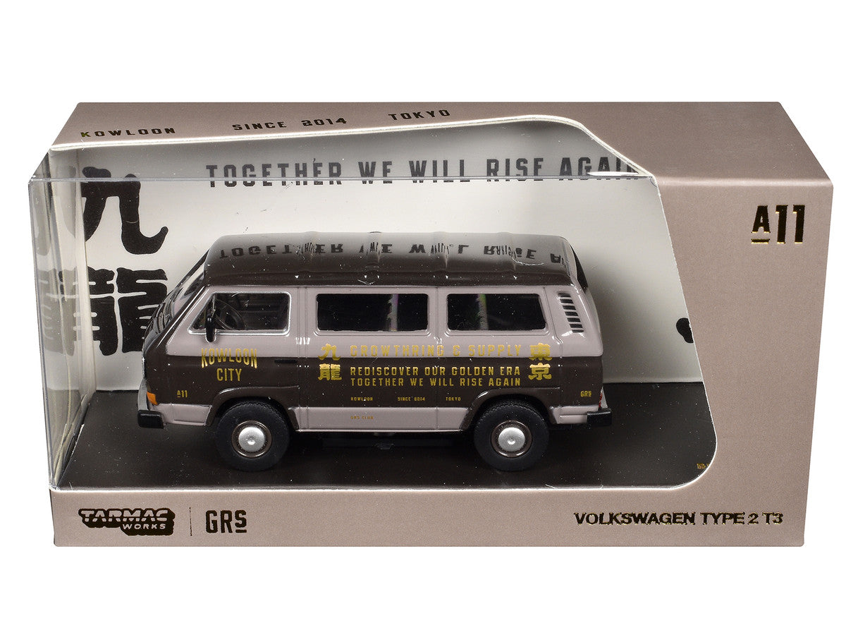 Volkswagen Type 2 T3 GRS Van "Kowloon City - Growthring and Supply" Brown Two-Tone "Collab64" Series 1/64 Diecast Model Car by Schuco & Tarmac Works LuxuryLifeWay Online Store